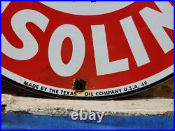 Vintage Texaco Porcelain Sign Motor Oil Fuel Station Old Service Gas Pump Plate Vintage Texaco Porcelain Sign Motor Oil Fuel Station Old Service Gas Pump Plate