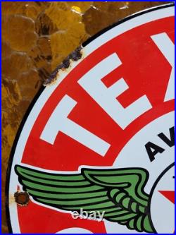 Vintage Texaco Porcelain Sign Motor Oil Fuel Station Old Service Gas Pump Plate Vintage Texaco Porcelain Sign Motor Oil Fuel Station Old Service Gas Pump Plate
