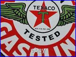 Vintage Texaco Porcelain Sign Motor Oil Fuel Station Old Service Gas Pump Plate Vintage Texaco Porcelain Sign Motor Oil Fuel Station Old Service Gas Pump Plate