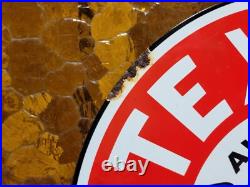 Vintage Texaco Porcelain Sign Motor Oil Fuel Station Old Service Gas Pump Plate Vintage Texaco Porcelain Sign Motor Oil Fuel Station Old Service Gas Pump Plate