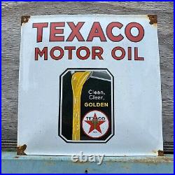 Vintage Texaco Porcelain Sign Motor Oil Gas Station Pump Advertising Service