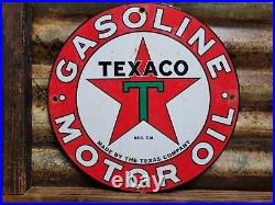 Vintage Texaco Porcelain Sign Motor Oil Gasoline Station Old Service Pump Plate Vintage Texaco Porcelain Sign Motor Oil Gasoline Station Old Service Pump Plate