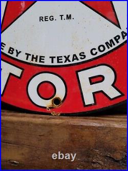 Vintage Texaco Porcelain Sign Motor Oil Gasoline Station Old Service Pump Plate Vintage Texaco Porcelain Sign Motor Oil Gasoline Station Old Service Pump Plate