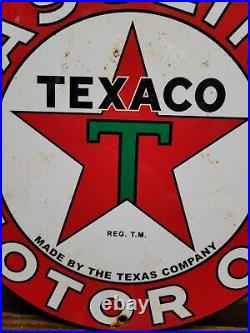 Vintage Texaco Porcelain Sign Motor Oil Gasoline Station Old Service Pump Plate Vintage Texaco Porcelain Sign Motor Oil Gasoline Station Old Service Pump Plate