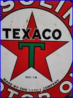 Vintage Texaco Porcelain Sign Motor Oil Gasoline Station Old Service Pump Plate Vintage Texaco Porcelain Sign Motor Oil Gasoline Station Old Service Pump Plate