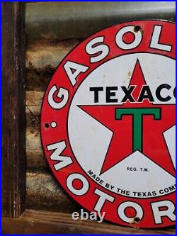 Vintage Texaco Porcelain Sign Motor Oil Gasoline Station Old Service Pump Plate Vintage Texaco Porcelain Sign Motor Oil Gasoline Station Old Service Pump Plate