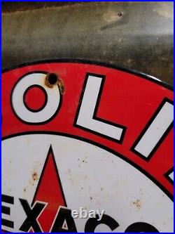 Vintage Texaco Porcelain Sign Motor Oil Gasoline Station Old Service Pump Plate Vintage Texaco Porcelain Sign Motor Oil Gasoline Station Old Service Pump Plate