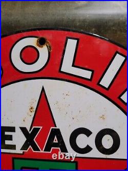 Vintage Texaco Porcelain Sign Motor Oil Gasoline Station Old Service Pump Plate Vintage Texaco Porcelain Sign Motor Oil Gasoline Station Old Service Pump Plate