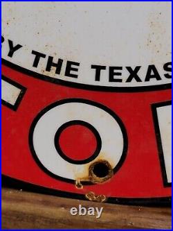 Vintage Texaco Porcelain Sign Motor Oil Gasoline Station Old Service Pump Plate Vintage Texaco Porcelain Sign Motor Oil Gasoline Station Old Service Pump Plate
