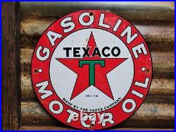 Vintage Texaco Porcelain Sign Motor Oil Gasoline Station Old Service Pump Plate Vintage Texaco Porcelain Sign Motor Oil Gasoline Station Old Service Pump Plate