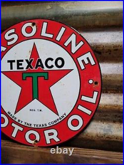 Vintage Texaco Porcelain Sign Motor Oil Gasoline Station Old Service Pump Plate Vintage Texaco Porcelain Sign Motor Oil Gasoline Station Old Service Pump Plate
