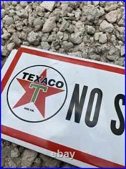 Vintage Texaco Porcelain Sign No Smoking Texas Oil Old Gas Station Pump
