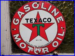 Vintage Texaco Porcelain Sign Oil Gasoline Station Service Garage Pump Plate 12