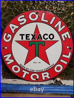 Vintage Texaco Porcelain Sign Oil Gasoline Station Service Garage Pump Plate 12