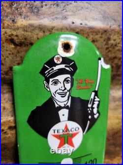 Vintage Texaco Porcelain Sign Old 12 Thermometer Motor Oil Gas Pump Station