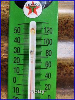 Vintage Texaco Porcelain Sign Old 12 Thermometer Motor Oil Gas Pump Station