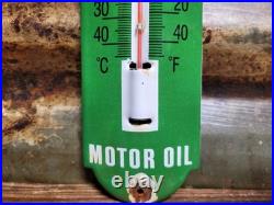 Vintage Texaco Porcelain Sign Old 12 Thermometer Motor Oil Gas Pump Station