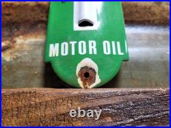 Vintage Texaco Porcelain Sign Old 12 Thermometer Motor Oil Gas Pump Station