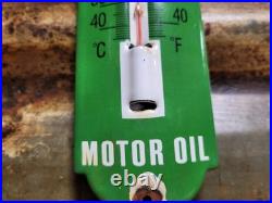 Vintage Texaco Porcelain Sign Old 12 Thermometer Motor Oil Gas Pump Station