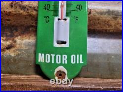 Vintage Texaco Porcelain Sign Old 12 Thermometer Motor Oil Gas Pump Station