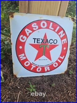 Vintage Texaco Porcelain Sign Old Motor Oil Gas Pump Plate Service 12x 12 Sign Vintage Texaco Porcelain Sign Old Motor Oil Gas Pump Plate Service 12x 12 Sign