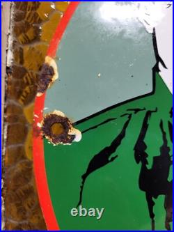 Vintage Texaco Porcelain Sign Rare 1962 Old Filling Station Oil Gas Pump Plate