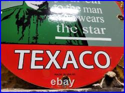 Vintage Texaco Porcelain Sign Rare 1962 Old Filling Station Oil Gas Pump Plate