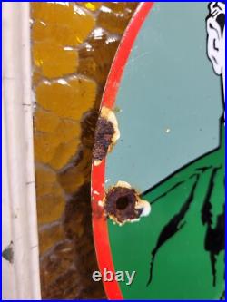 Vintage Texaco Porcelain Sign Rare 1962 Old Filling Station Oil Gas Pump Plate