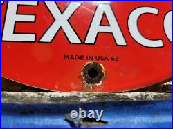 Vintage Texaco Porcelain Sign Rare 1962 Old Filling Station Oil Gas Pump Plate