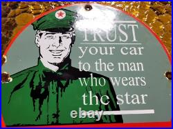 Vintage Texaco Porcelain Sign Rare 1962 Old Filling Station Oil Gas Pump Plate