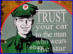 Vintage Texaco Porcelain Sign Rare 1962 Old Filling Station Oil Gas Pump Plate