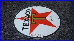 Vintage Texaco Porcelain Sign Rare Gas Oil Service Station Pump Ad Red Star Rare