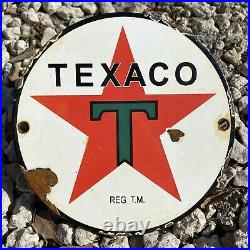 Vintage Texaco Porcelain Sign Texas USA Oil Gas Station Pump Plate Petroliana 6