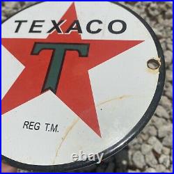 Vintage Texaco Porcelain Sign Texas USA Oil Gas Station Pump Plate Petroliana 6