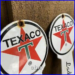Vintage Texaco Restroom Key Plate Porcelain Sign Room Gas Pump Petroliana Oil Us
