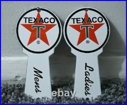 Vintage Texaco Restroom Keys Porcelain Sign Gas Service Station Oil Rare Pump Ad