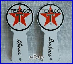 Vintage Texaco Restroom Keys Porcelain Sign Gas Service Station Oil Rare Pump Ad