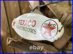 Vintage Texaco Restroom Porcelain Sign Door Plaque USA Oil Gas Station Pump Lube