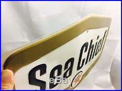 Vintage Texaco Sea Chief Marine Outboard Motor Gas Pump Tin Sign Day 1 Condition