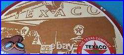 Vintage Texaco Sign Disney Duck Gasoline Service Gas Pump Porcelain Sign