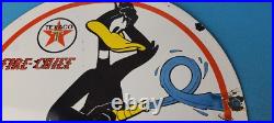 Vintage Texaco Sign Duck Fire Hose Gasoline Service Gas Pump Porcelain Sign