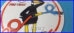 Vintage Texaco Sign Duck Fire Hose Gasoline Service Gas Pump Porcelain Sign