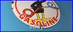 Vintage Texaco Sign Duck Fire Hose Gasoline Service Gas Pump Porcelain Sign
