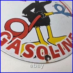 Vintage Texaco Sign Duck Fire Hose Gasoline Service Gas Pump Porcelain Sign