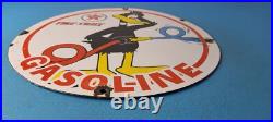 Vintage Texaco Sign Duck Fire Hose Gasoline Service Gas Pump Porcelain Sign