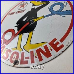 Vintage Texaco Sign Duck Fire Hose Gasoline Service Gas Pump Porcelain Sign