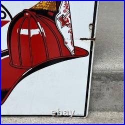 Vintage Texaco Sign Fire Chief Porcelain Pump Plate