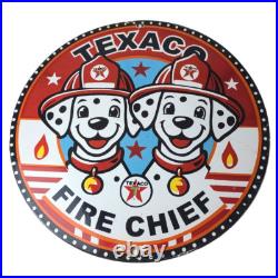 Vintage Texaco Sign Fire Station Dalmatian Dogs Porcelain Gas Pump Sign Vintage Texaco Sign Fire Station Dalmatian Dogs Porcelain Gas Pump Sign