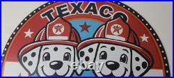 Vintage Texaco Sign Fire Station Dalmatian Dogs Porcelain Gas Pump Sign Vintage Texaco Sign Fire Station Dalmatian Dogs Porcelain Gas Pump Sign