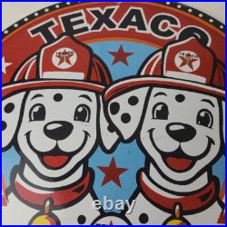 Vintage Texaco Sign Fire Station Dalmatian Dogs Porcelain Gas Pump Sign Vintage Texaco Sign Fire Station Dalmatian Dogs Porcelain Gas Pump Sign
